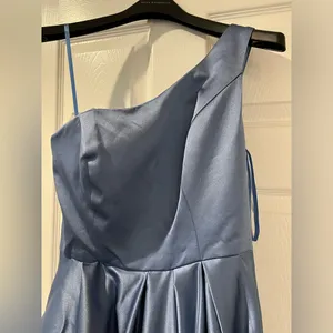 NEW! HEBEOS A-Line/Princess Satin Ruffles One-Shoulder Floor-Length Dress size 4 thumbnail 4