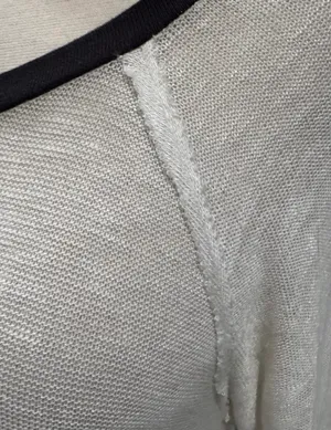 Free People Intimately Off-White with Black 3/4 Sleeve Weekend Layering Top thumbnail 6