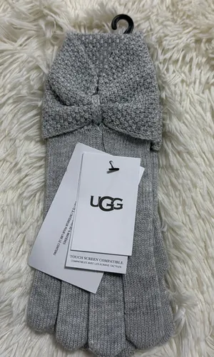 UGG Gray Bow Gloves thumbnail 1