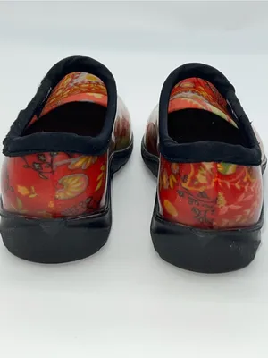 Sloggers Women's Waterproof Garden Slip On Clog Shoes in Red Paisley Print-Sz 7 thumbnail 6