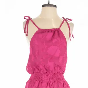 Lulus Here for the Fun Magenta Burnout Floral Jacquard Romper XS Coquette thumbnail 5