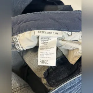 PAIGE Jeans Colette‎ Crop Flare Blue Distressed Bottom Faded Size 30 Pre-owned thumbnail 10