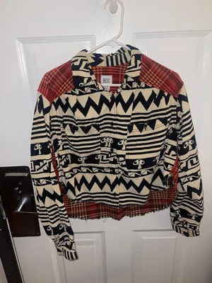NWT Urban Outfitters Mushroom Mixed Pattern Button Down Courderoy Top Sz Medium thumbnail 5