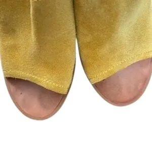 Dolce Vita Alycia‎ Sandals Sz 8.5 Yellow Suede Espadrile Jute Rafia Beach Boho thumbnail 5