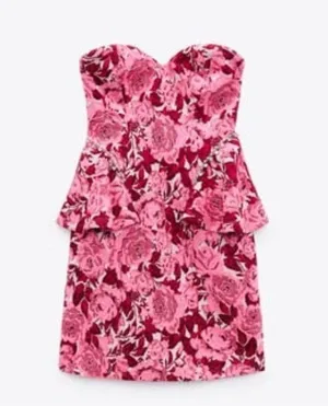 Zara Floral Jacquard Dress thumbnail 1