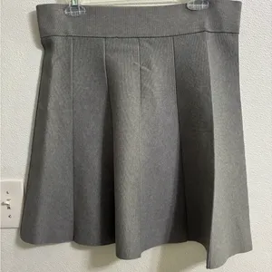 Ann Taylor Charcoal Grey pleated Knit Skirt L NWT thumbnail 3