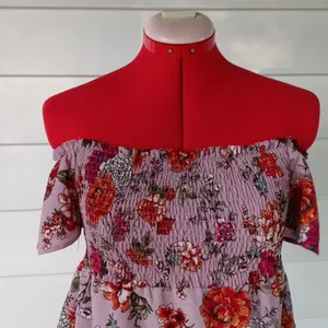 Monteau Off Shoulder Smocked Top Sz M thumbnail 2