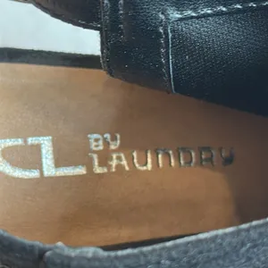 CL by Laundry Black Bestie Peep-Toe Open Heel Ankle Bootie Sandal Size 8 thumbnail 6
