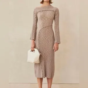 Cult Gaia Rosalia Knit Midi Dress in Canyon Tan M thumbnail 11