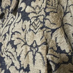 Indigo Moon Blazer Jacket Womens Medium Tapestry full zip Tan Navy Artsy thumbnail 6