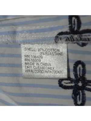 Cremieux Womens SZ 0 Blue White Striped Embroidered Bell Sleeve Tie Waist Dress thumbnail 12