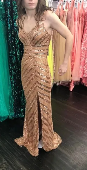 Formal Gold Studded Dress Size 2 thumbnail 1