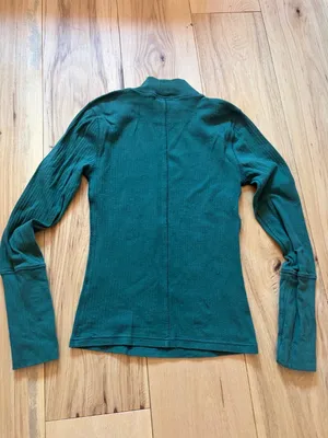 Free People The Rickie Ribbed Mock Neck Top Forest Green SP thumbnail 3