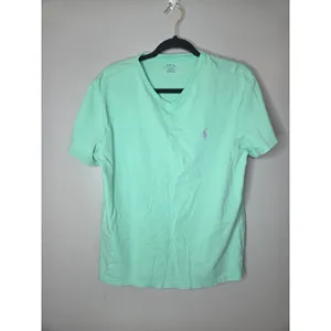 Polo Ralph Lauren Women’s M Sea Foam Green V‑Neck Short Sleeve T‑Shirt thumbnail 2