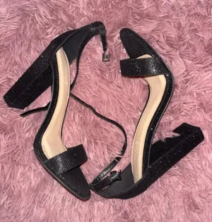 Charlotte Russe Shimmer black chunky heels thumbnail 1