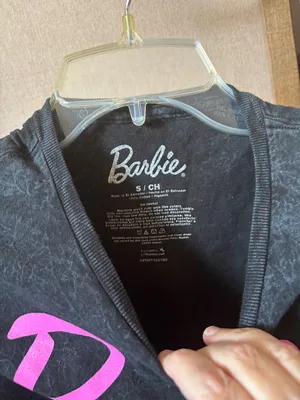 Barbie Black Tee with Bright Pink Logo Small thumbnail 3