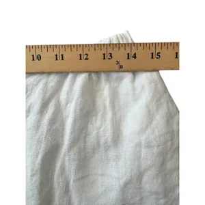 FLAX Pants Women's Medium 100% Linen Pant Wide Leg Pockets Elastic‎ White #J10-7 thumbnail 7