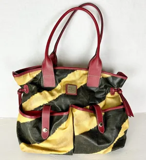 Dooney & Bourke Monza Coated June Shoulder Tote Bag Zebra Print thumbnail 1