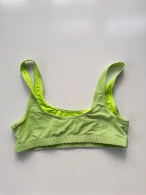 Good American Sparkle Metallic Bikini Top - Electric Lime size 3 (Large) thumbnail 5