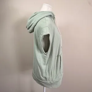 Everlane Organic Cotton Short Sleeve Hoodie Sage Green Small French Terry thumbnail 2