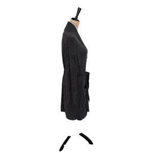 Barefoot Dreams CozyChic Lite Long Cardigan Charcoal brown Robe Style Size 2 thumbnail 4