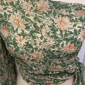 Lulu’s Grow Toward Love Green Floral Print Pleated One-Shoulder Top thumbnail 6