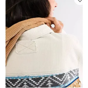 Sterling & Stitch Womens S Corduroy Shacket Southwestern Patchwork Jacket Boho thumbnail 5