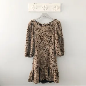 Anthropologie Maeve Leopard Print Knit Cut Out Mini Dress NEW thumbnail 3