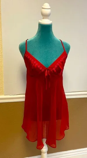 Elegant Red Sheer Babydoll‎ Lingerie thumbnail 1