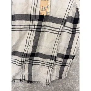 Anthropologie Cloth & Stone Hannah Shirtdress M Plaid‎ Short Sleeve Belted White thumbnail 9