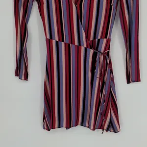Reformation Anya Women's Wrap Dress Size Extra Small Vertical Stripe Colorful‎ thumbnail 3