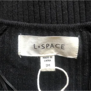 L*Space Camryn Black Ribbed Knit Sweetheart Neck Sweater Women’s Small NWT thumbnail 7