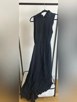 Acler Black Draped Cowl Maxi Dress Size 2 thumbnail 4