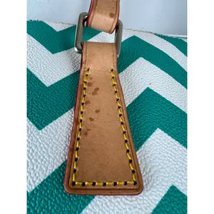 Dooney & Bourke Chevron Tote Bag Teal White Leather Trim Shoulder Bag & Wristlet thumbnail 6