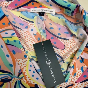 Michelle McDowell Fruit Print‎ Maxi Dress S Resort Cruise Colorful Beach Coastal thumbnail 6