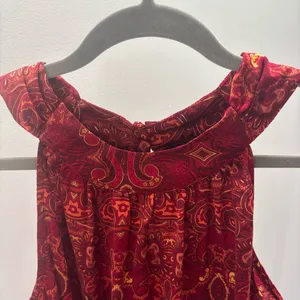 Apt. 9 Vibrant Red Paisley Halter Blouse thumbnail 3