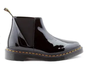 Doc Martens Bianca Boots Ankle Bootie US 7 Patent Leather Biker Grunge Utility thumbnail 1