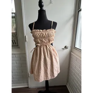 Sabo Lucy Smocked Cutout Mini Dress XS Size 2 boho beach coastal festival thumbnail 2