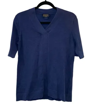 Pendleton Navy Silk‎ Blend Sweater thumbnail 1
