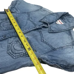 True Religion Y2K Button Front Chambray Western Rodeo‎ Top Size XS thumbnail 9
