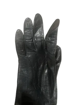 Aris Kasanova Vintage Black Leather Opera Gloves Formal Costume USA 6 1/4 thumbnail 4