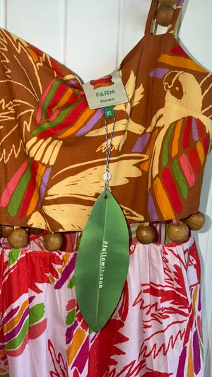 Farm Rio Dress XS Tropical Mixed Color Birds Ball Dress thumbnail 10