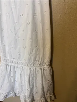PAIGE‎ Pallas Eyelet Midi Dress White Cotton Sleeveless Size 8 thumbnail 6
