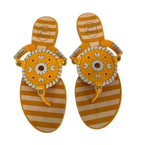 Jack‎ Rogers Georgica Jelly Sandals Tangerine White Size 7 thumbnail 2
