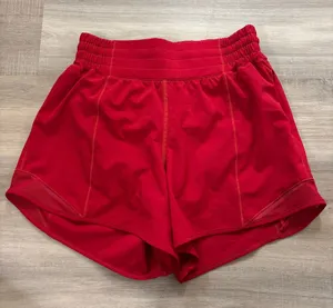 Lululemon Hotty Hot Short High-Rise Long 4" Dark Red Women Size 4 thumbnail 1