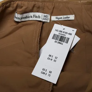 NWT Abercrombie & Fitch Women's Brown Faux Leather A-Line Skirt thumbnail 4