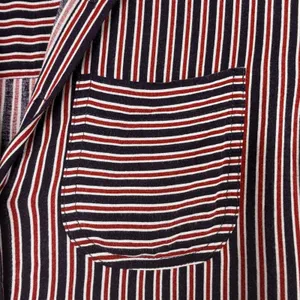 Maeve Anthropologie Striped Tunic Shirt Womens XS Button Down High Low Red Navy‎ thumbnail 4