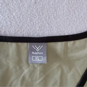 Women's Olive Green with Black Edging Silky Two Piece Scrub Set Size XL #260641 thumbnail 5