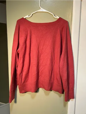 Old Navy Women's Size Large SoSoft Loose V-Neck Sweater Mauve Rose‎ Pink Stretch thumbnail 5