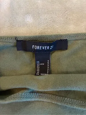 Forever 21 Olive Square-Neck Crop Tank - Women Size Small thumbnail 2